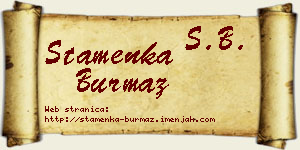 Stamenka Burmaz vizit kartica